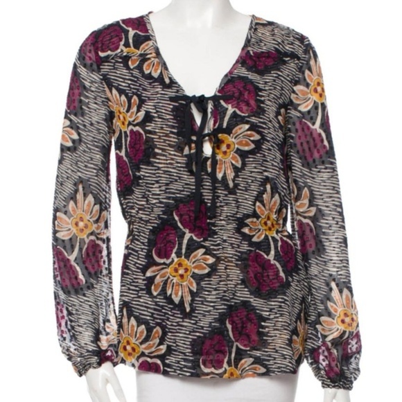 Tory Burch Tops - Tory Burch Floral Printed Silk Top - 0